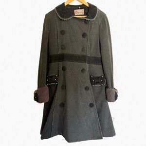 Lolita Kidsyoyo Black Wool Dress Coat, Medium